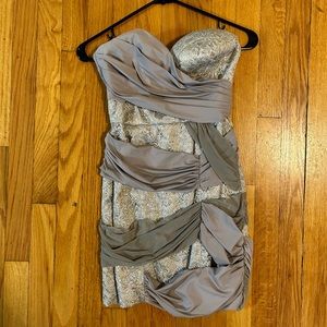 Bebe silver mini dress